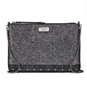 Victoria's Secret Black and Silver Glitter Crossbody Bag